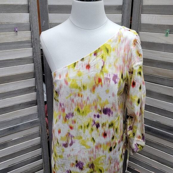 Linen Blend Dress One Shoulder | Future Collective | Small - Picture 4 of 11